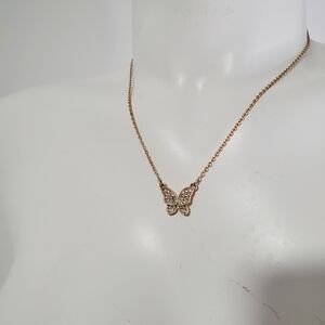 GV9 Gold Butterfly Pendant Necklace